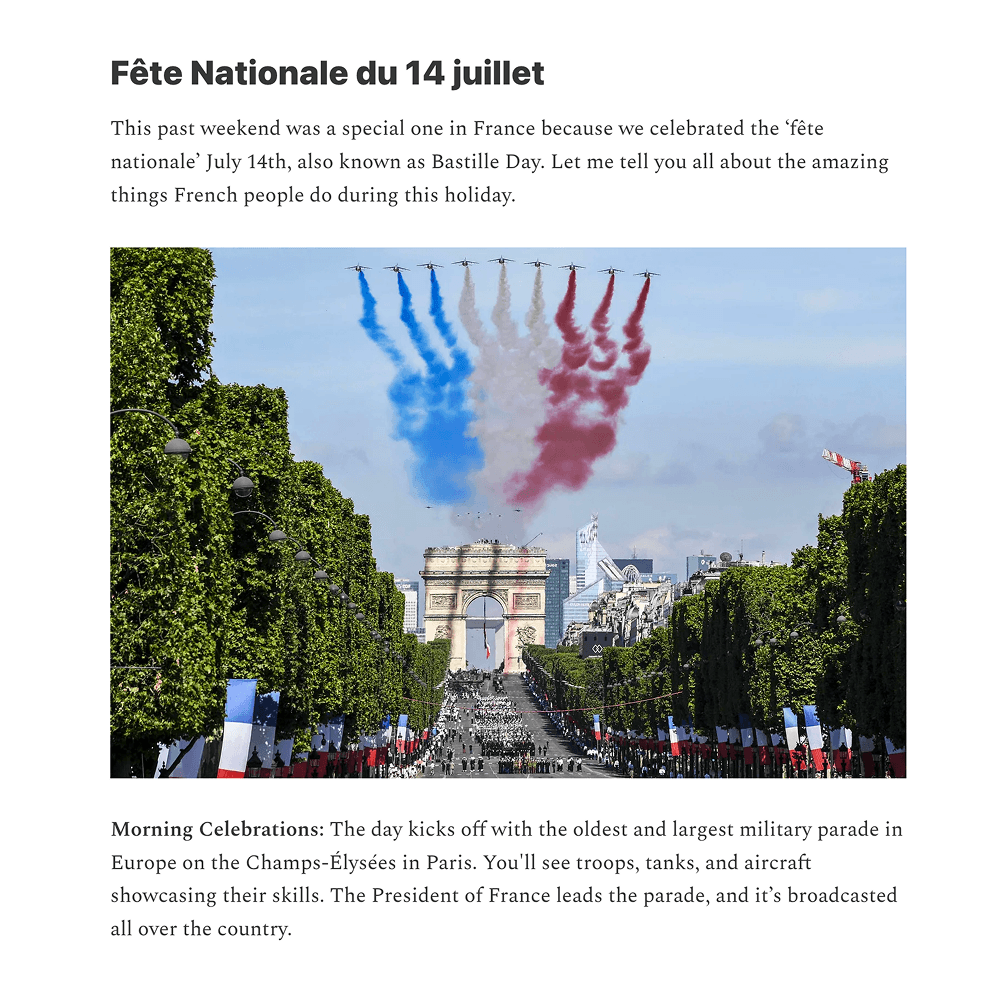 French With Elle weekly newsletter preview